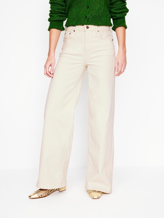 Boden Denim - Boden white/ecru high-rise wide leg jeans